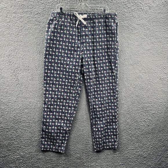 Vineyard‎ Vines Pajama Pants Mens XL Blue Christmas Whale Tree Holiday Lounge - Picture 1 of 12